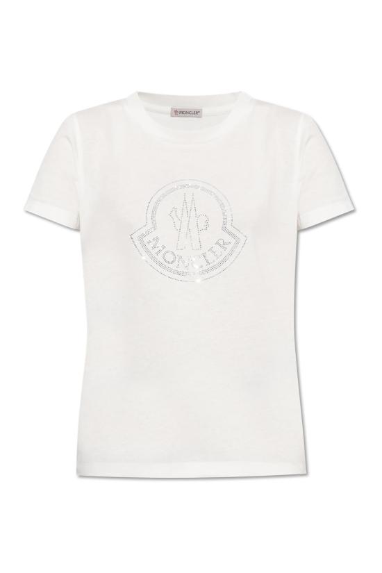  몽클레어 반팔 티셔츠 몽클레르 로고 티셔츠 내추럴