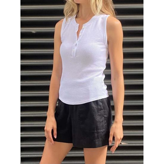  파라오 민소매 티셔츠 키에라 헨리 탱크 화이트 - PHARAOH