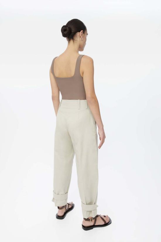  DĀL THE LABEL 스트레이트 팬츠 DĀl The Label 캔버스 코튼 유틸리티 테이퍼드 팬츠 올리브 - OTHER BRANDS