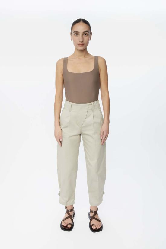  DĀL THE LABEL 스트레이트 팬츠 DĀl The Label 캔버스 코튼 유틸리티 테이퍼드 팬츠 올리브 - OTHER BRANDS