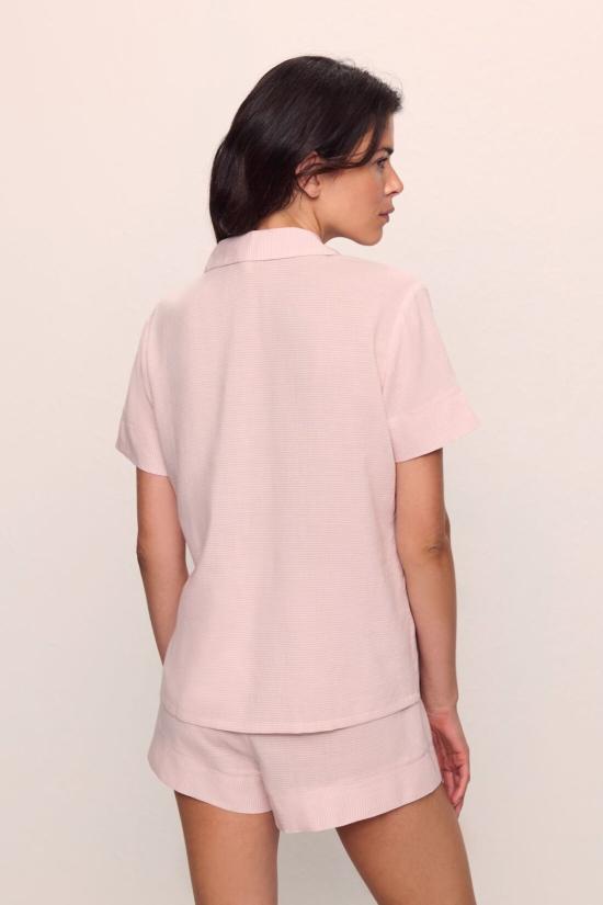  에버제이 라운지 웨어 노티코 쇼티 PJ 세트 피더 스트라이프 페일 모브/화이트 - EBERJEY