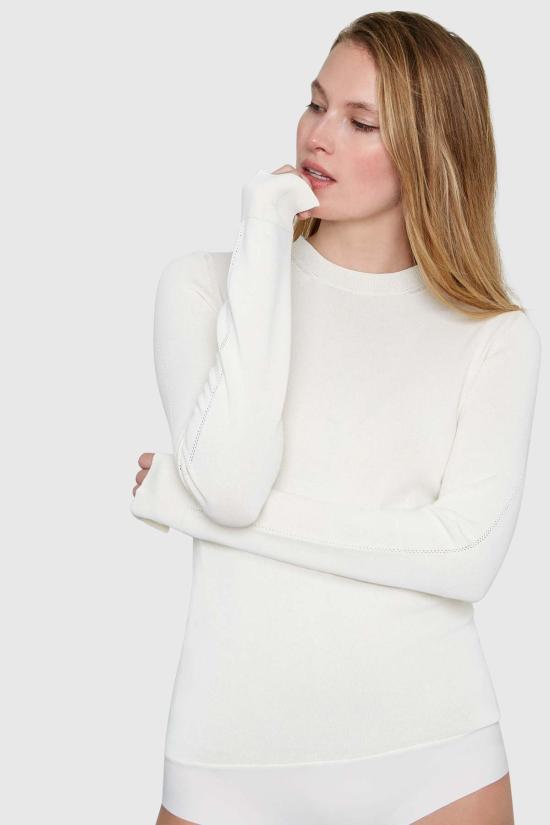  산티클레르 바디수트 티셔츠 산티클러 앰버 크루넥 비스코스 바디수트 크림 - SANTICLER