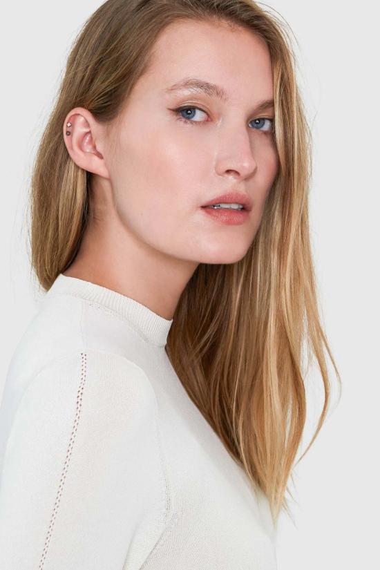  산티클레르 바디수트 티셔츠 산티클러 앰버 크루넥 비스코스 바디수트 크림 - SANTICLER