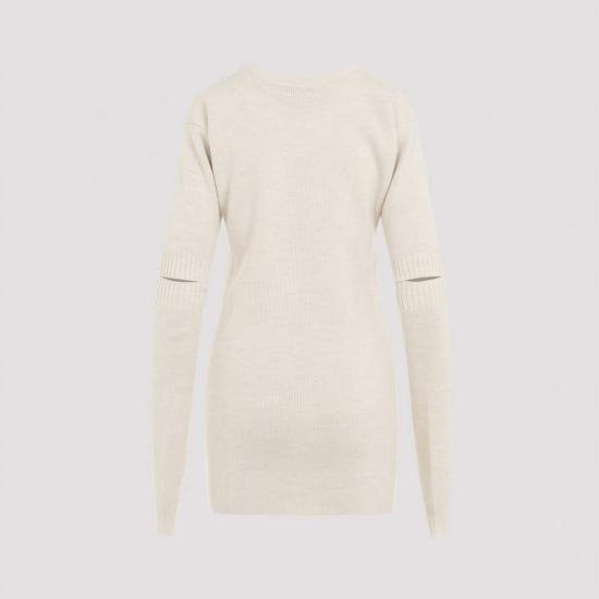  르메르 숏 원피스 니트 드레스 (탈착식 소매 포함) 라이트 크림색 - LEMAIRE