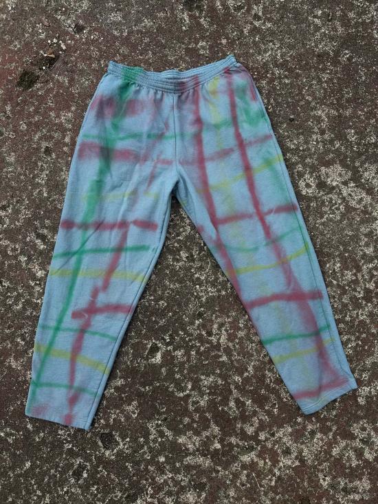  Audrey Louise Reynolds 스트레이트 팬츠 오드리 루이스 레이놀즈 유니섹스 래드 체크무늬 스트레이트 레그 코튼 스웨트 팬츠 - OTHER BRANDS