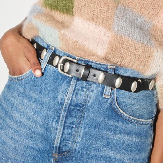  프레다 살바도르 레귤러 벨트 레베카  블랙 스터드 장식