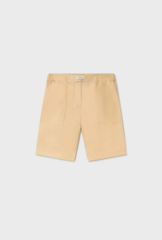  실크 런드리 숏팬츠 실크 세탁 오르간자 복서 팬티 베이지색 - SILK LAUNDRY