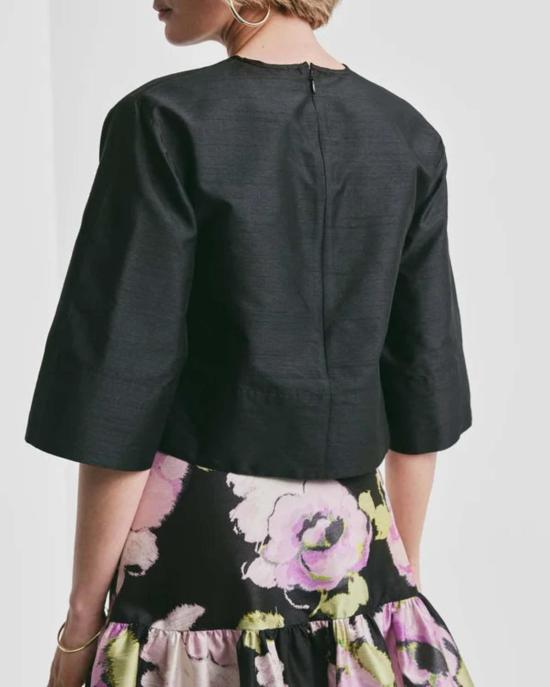  바이 티모 블라우스 티모 타프타 탑 블랙 - BY TIMO