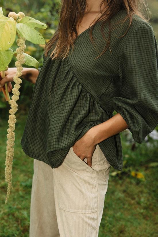  콘라도 블라우스 다리 퍼프 슬리브 탑 - CONRADO