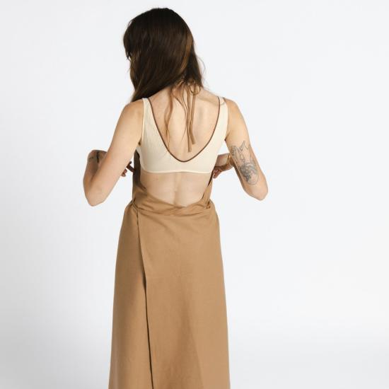  베이스레인지 미디 원피스 앞치마 드레스 - BASERANGE