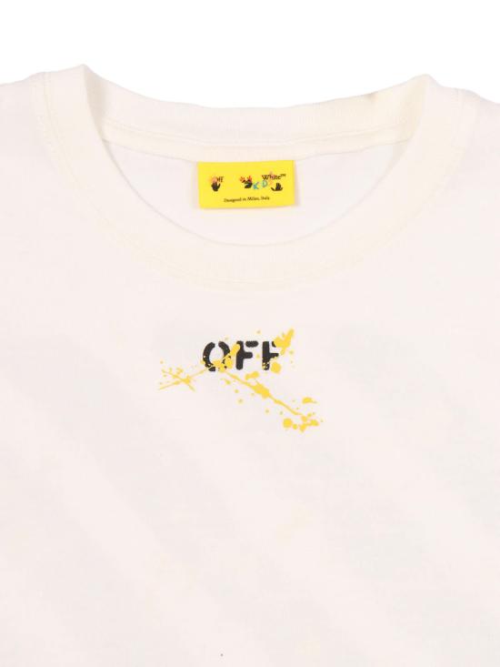  [키즈] 오프화이트 티셔츠 키즈  디아그스 스플랫 티셔츠 화이트 - OFF WHITE