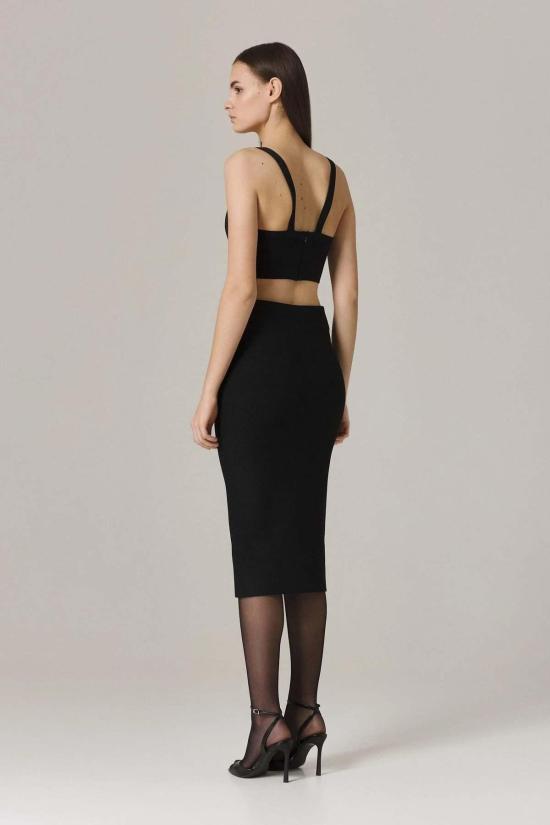  산티클레르 미디 스커트 산티클러 자나 원형 니트 펜슬 스커트 블랙 - SANTICLER