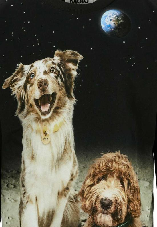  [키즈] 몰로 트레이닝 상의 강아지 프린트 아동용 티셔츠 블랙 - MOLO