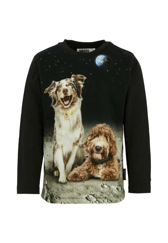  [키즈] 몰로 트레이닝 상의 강아지 프린트 아동용 티셔츠 블랙