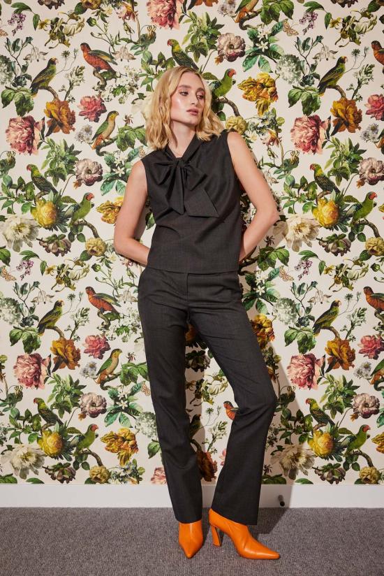  Lindsay Nicholas New York 스트레이트 팬츠 린지 니콜라스 뉴욕 엘리자베스 트라우저 초콜릿 프린스 오브 웨일스 체크