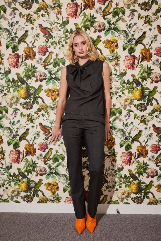  Lindsay Nicholas New York 스트레이트 팬츠 린지 니콜라스 뉴욕 엘리자베스 트라우저 초콜릿 프린스 오브 웨일스 체크 - OTHER BRANDS