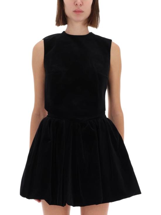  파투 민소매 티셔츠 벨벳 풀라드 탑 블랙