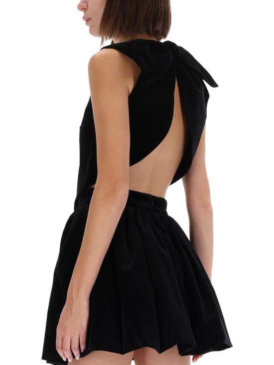  파투 민소매 티셔츠 벨벳 풀라드 탑 블랙 - PATOU