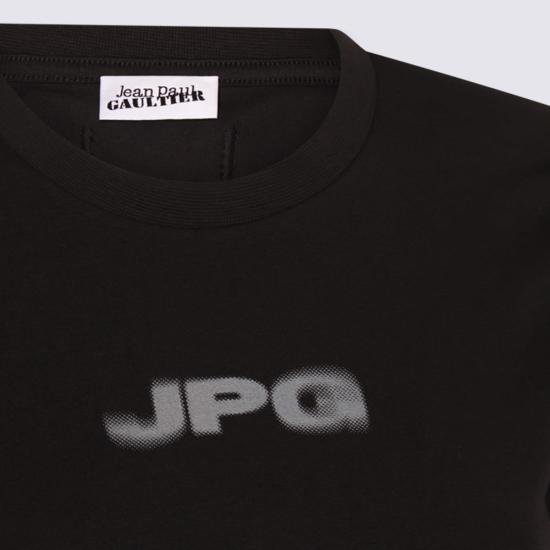  장 폴 고티에 반팔 티셔츠 블랙 코튼 티셔츠 블랙/다크 그레이 - JEAN PAUL GAULTIER