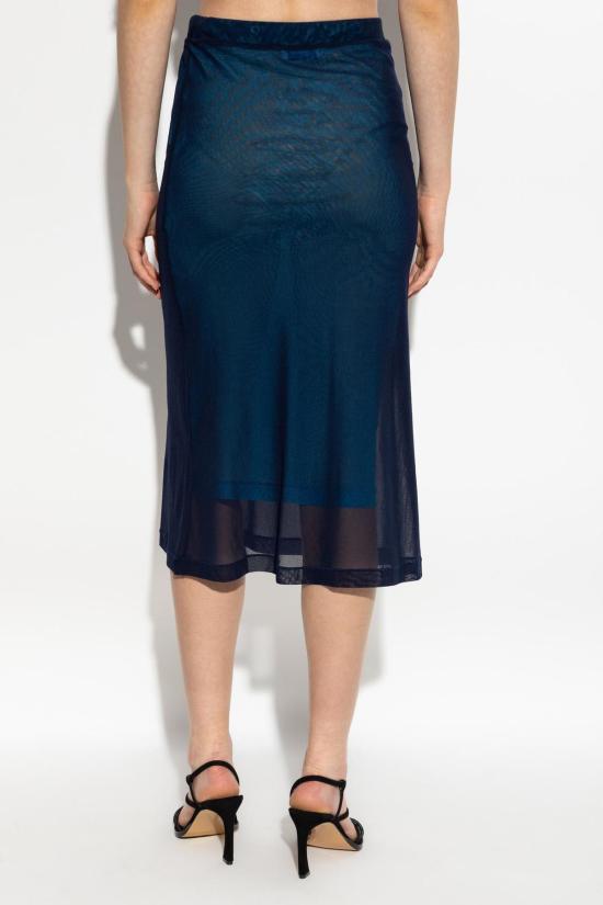  오프화이트 미디 스커트 스커트 (로고 포함, 파란색) - OFF WHITE