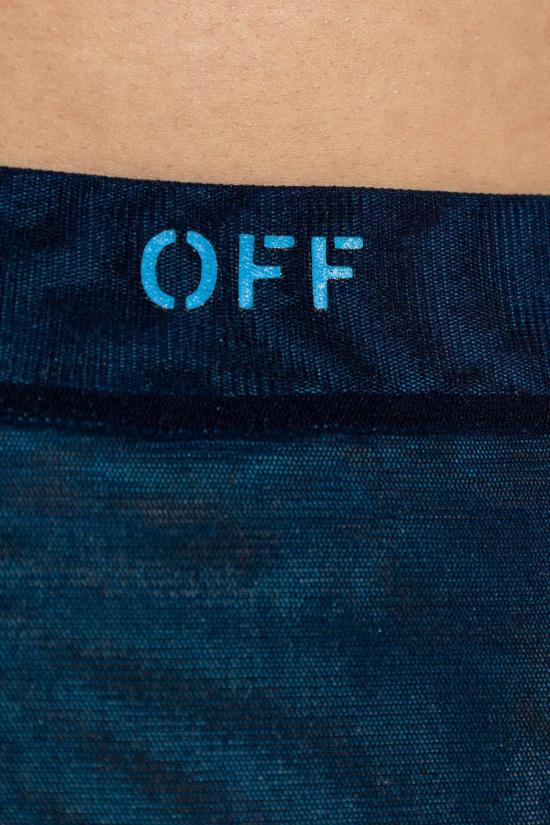  오프화이트 미디 스커트 스커트 (로고 포함, 파란색) - OFF WHITE