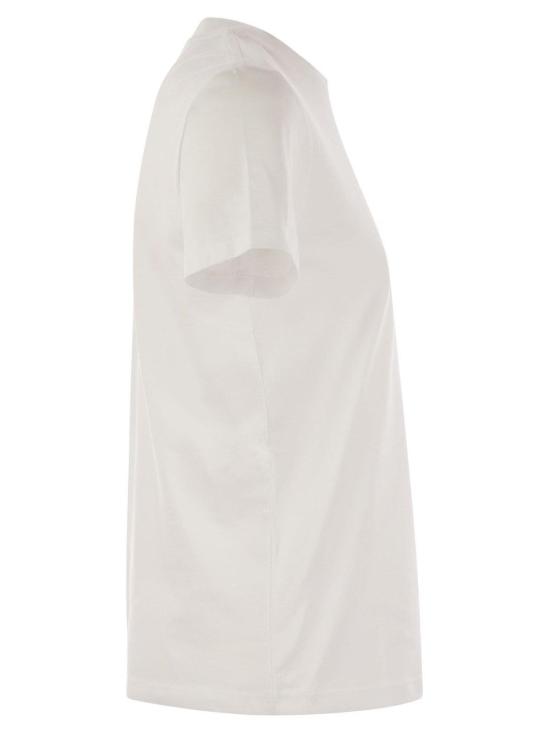  막스마라 반팔 티셔츠 막스 마라 로고 장식 크루넥 티셔츠 비앙코 - MAX MARA