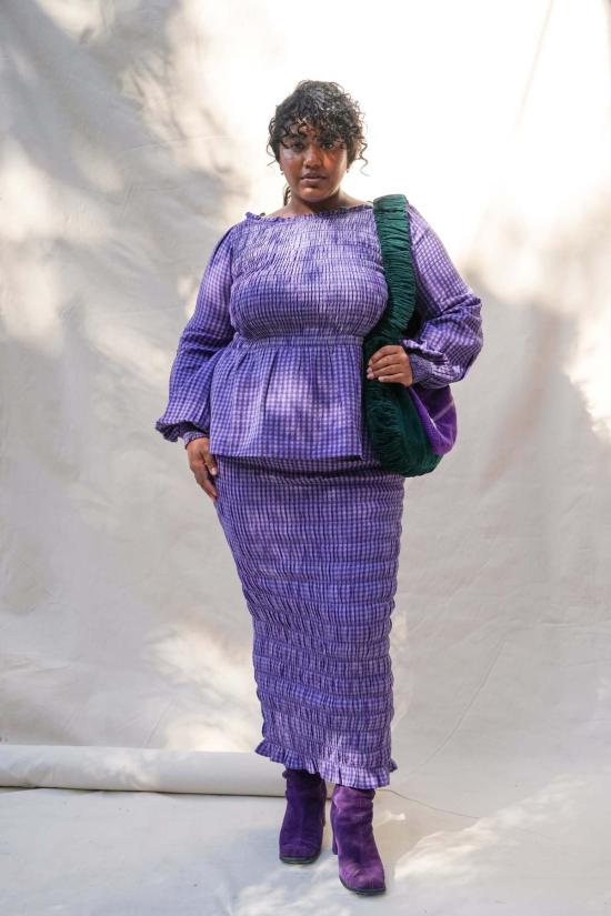  아바카시 롱 원피스 스모크드 컨버터블 맥시 스커트 드레스