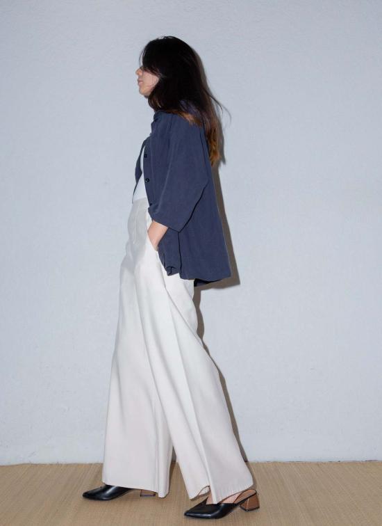  KAAREM 셔츠 카렘 소트 3/4 소매 버튼업 포켓 셔츠 다크 블루 - KAAREM