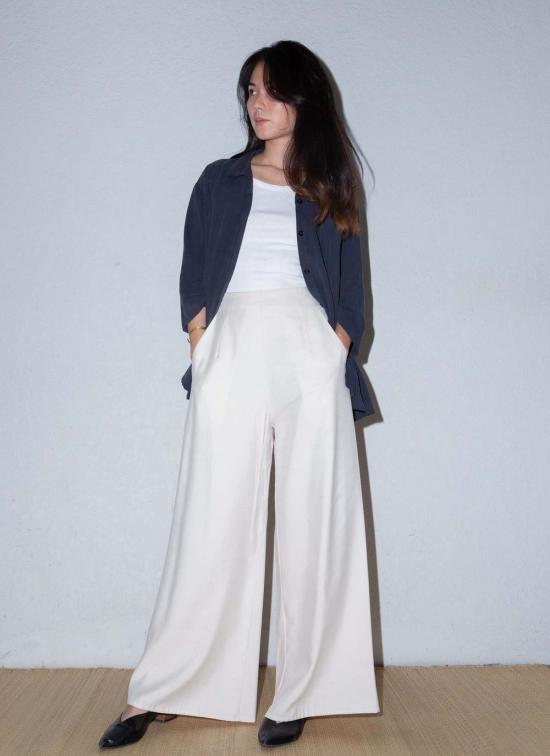  KAAREM 셔츠 카렘 소트 3/4 소매 버튼업 포켓 셔츠 다크 블루 - KAAREM