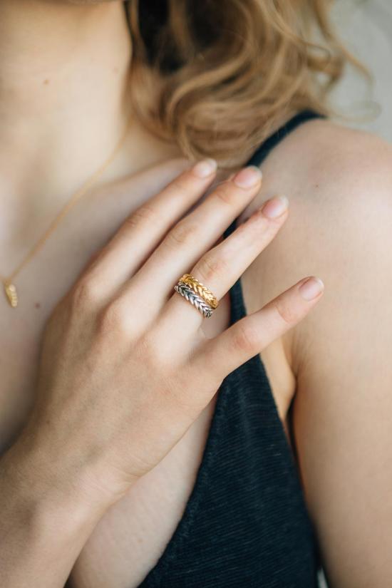  시에라 윈터 주얼리 반지 스테이 골든 링 골드 베르메일