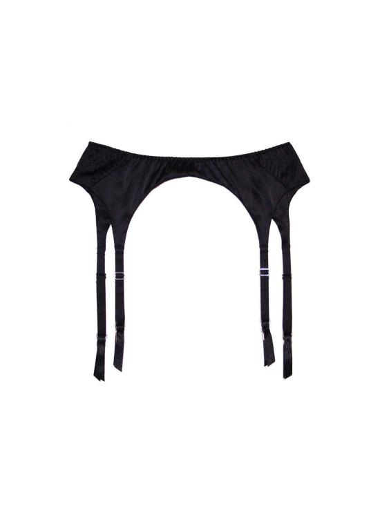  플뢰르 뒤 말 라운지 웨어 Fleur Du Mal 새틴 탑 스티치 가터 벨트 블랙 - FLEUR DU MAL