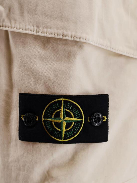  스톤 아일랜드 숏팬츠 유기농 면 버뮤다 반바지 화이트 - STONE ISLAND
