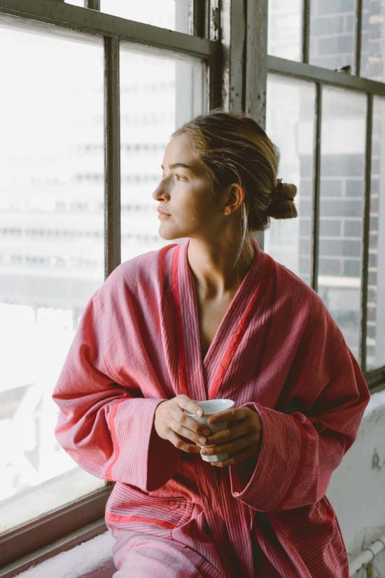  Home & Loft 라운지 웨어 홈앤로프트 집시 핑크 트라이베카 롱 목욕가운