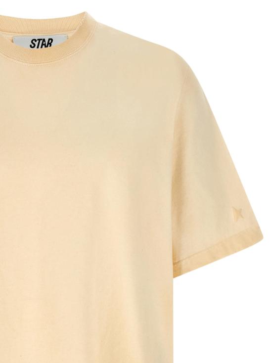  골든구스 탑 골든 구스 로고 티셔츠 베이지 - GOLDEN GOOSE