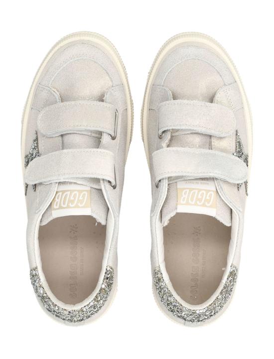  [키즈] 골든구스 스니커즈 골든 구스 어린이용 5월 스쿨 글리터 스니커즈 플래티넘 - GOLDEN GOOSE