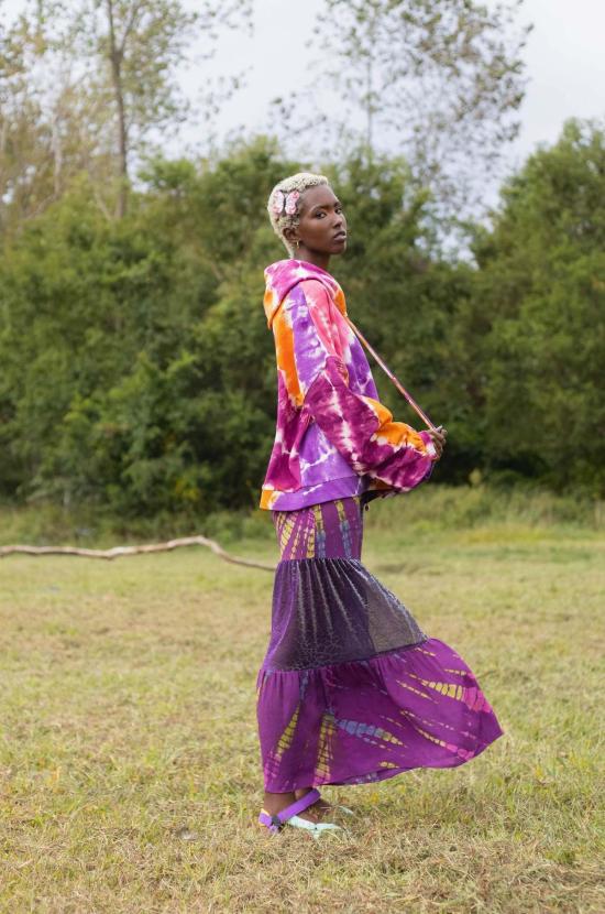  아바카시 스트레이트 팬츠 티어드 샤라라 팬츠