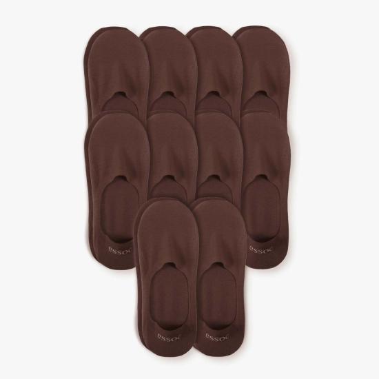  에쏙 잉크 양말 에속(Essoc Inc) 면 소재 발목  10켤레 세트, 에스프레소 브라운 색상