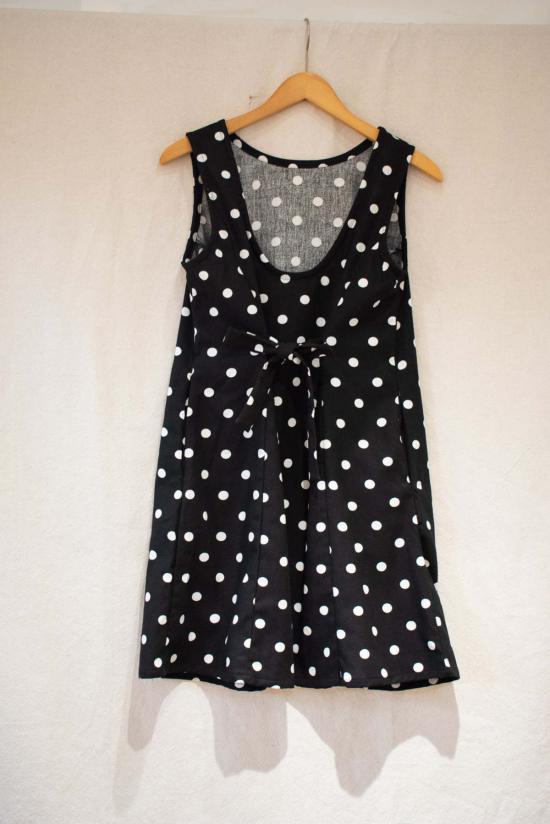  콘라도 숏 원피스 갈 폴카 도트 미니 드레스 - CONRADO