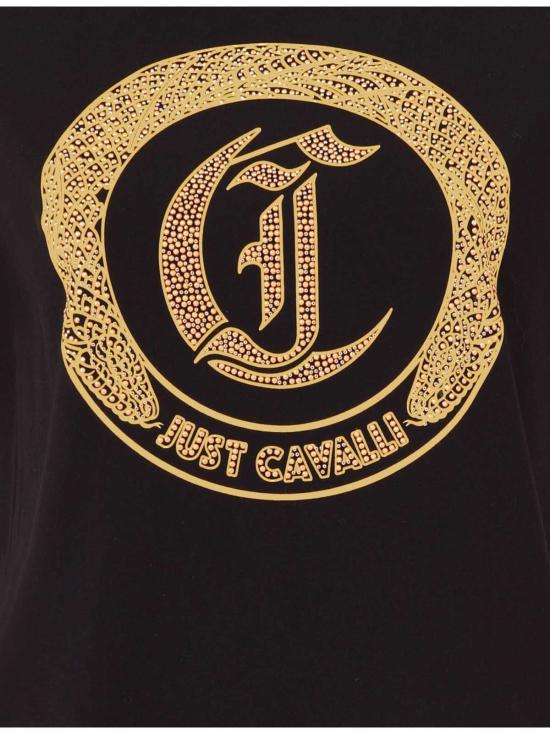  로베르토 카발리 반팔 티셔츠 저스트 카발리 티셔츠 블랙 - ROBERTO CAVALLI