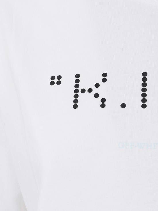  오프화이트 반팔 티셔츠 키스 명언 레귤러 티셔츠 - OFF WHITE