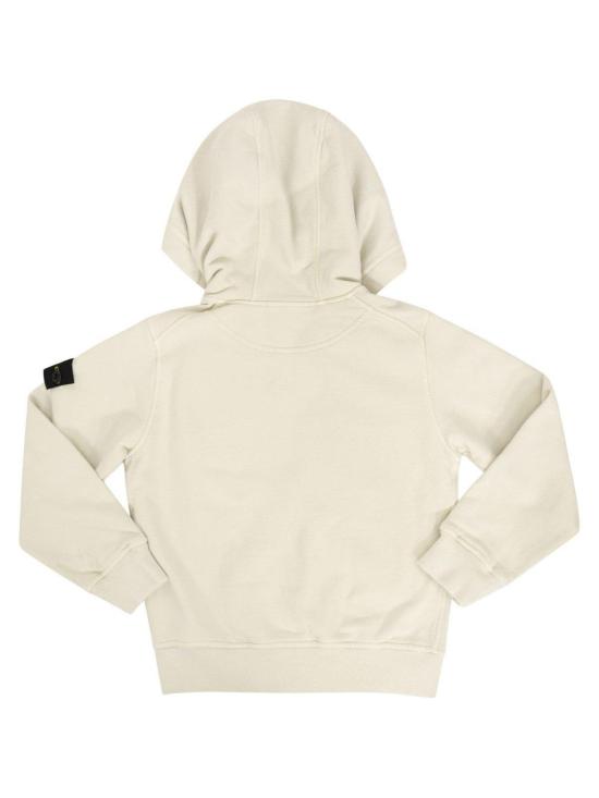  [키즈] 스톤 아일랜드 풀오버 키즈  컴퍼스 패치 지퍼 후드티 블랙 - STONE ISLAND