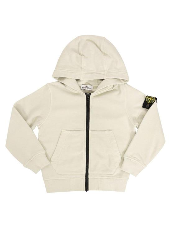  [키즈] 스톤 아일랜드 풀오버 키즈  컴퍼스 패치 지퍼 후드티 블랙