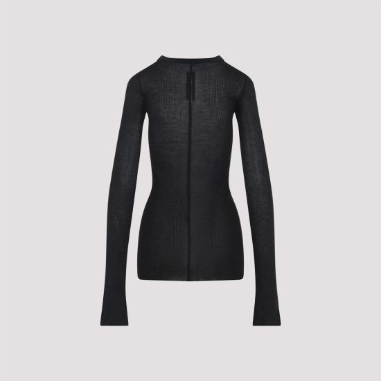  릭 오웬스 긴팔 티셔츠 립 LS 티셔츠 블랙 - RICK OWENS