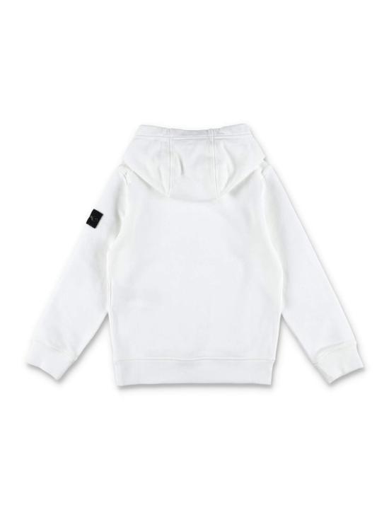  [키즈] 스톤 아일랜드 풀오버 키즈  후드티 베이직 후드티 화이트 - STONE ISLAND