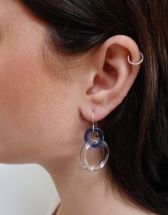  제인 다렌스부르그 이어링 제인 다렌스버그 스몰 클리어 앤 코발트 후프 실버