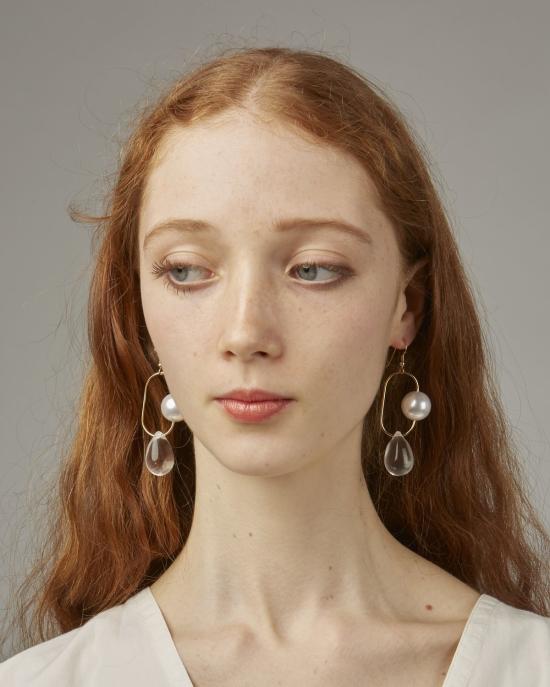  Faux Real 이어링 모조/진짜 비터 스위트 귀걸이 (진주/투명 유리) - OTHER BRANDS