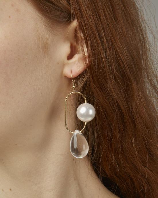  Faux Real 이어링 모조/진짜 비터 스위트 귀걸이 (진주/투명 유리) - OTHER BRANDS