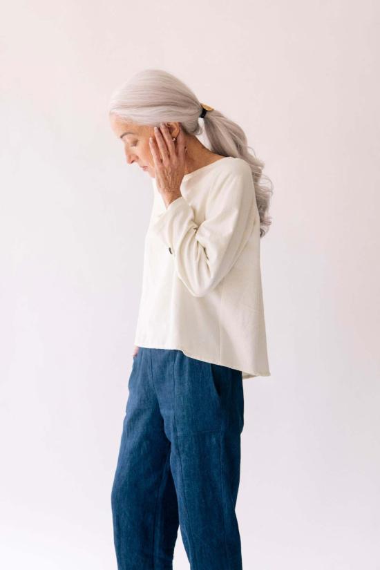  파뮤트 어패럴 긴팔 티셔츠 오팔 탑 로우 실크