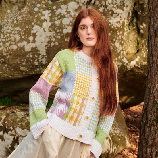  지지 니트웨어 가디건 패치워크 - GIGI KNITWEAR