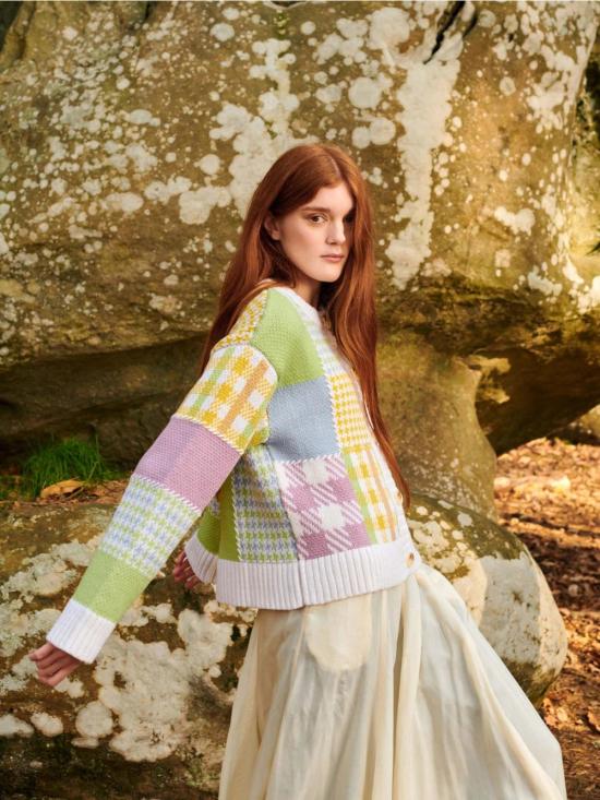  지지 니트웨어 가디건 패치워크 - GIGI KNITWEAR